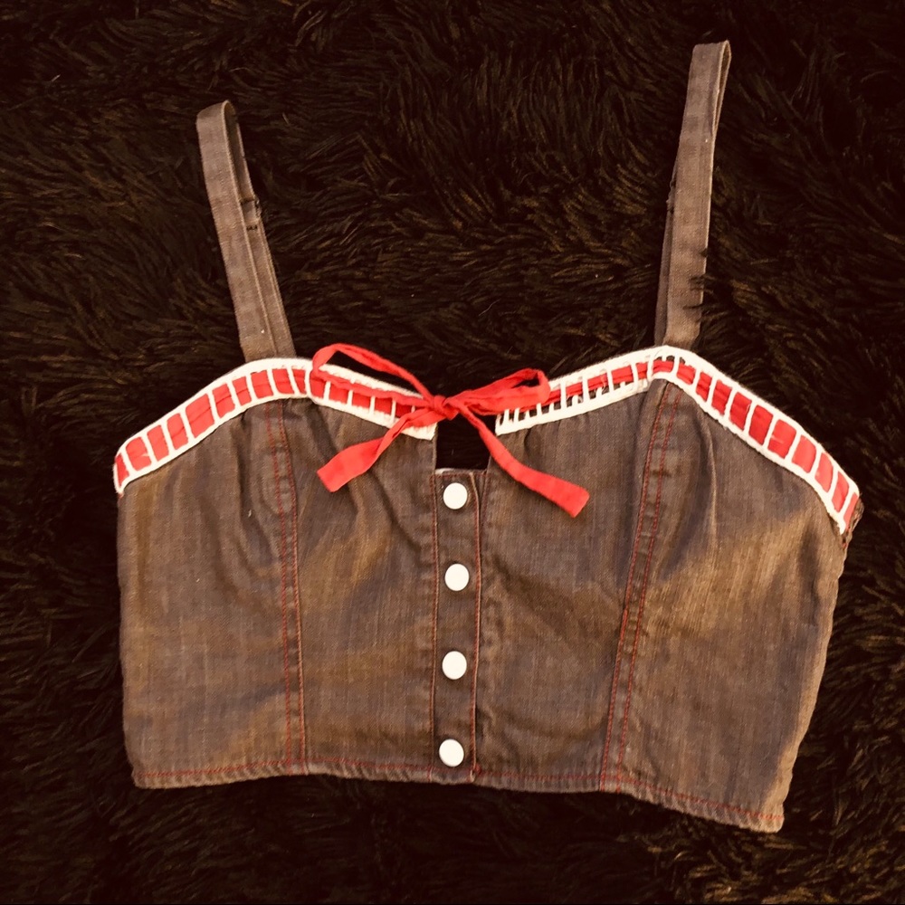 Unique Vintage Babydoll Crop Top Size M